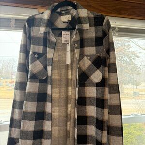 Thread & Supply Black and White Plaid Utility Jacket